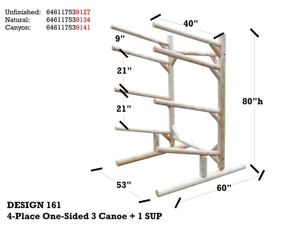 SUP & Canoe Rack | Log Racks for Storing Canoes & Standup Paddleboards