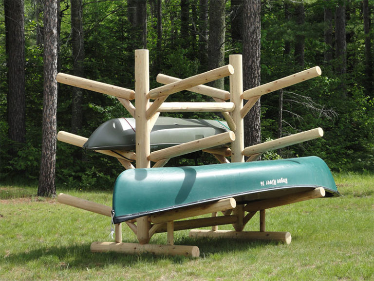 Log Kayak & Canoe Racks Easy & Convenient Waterfront Storage